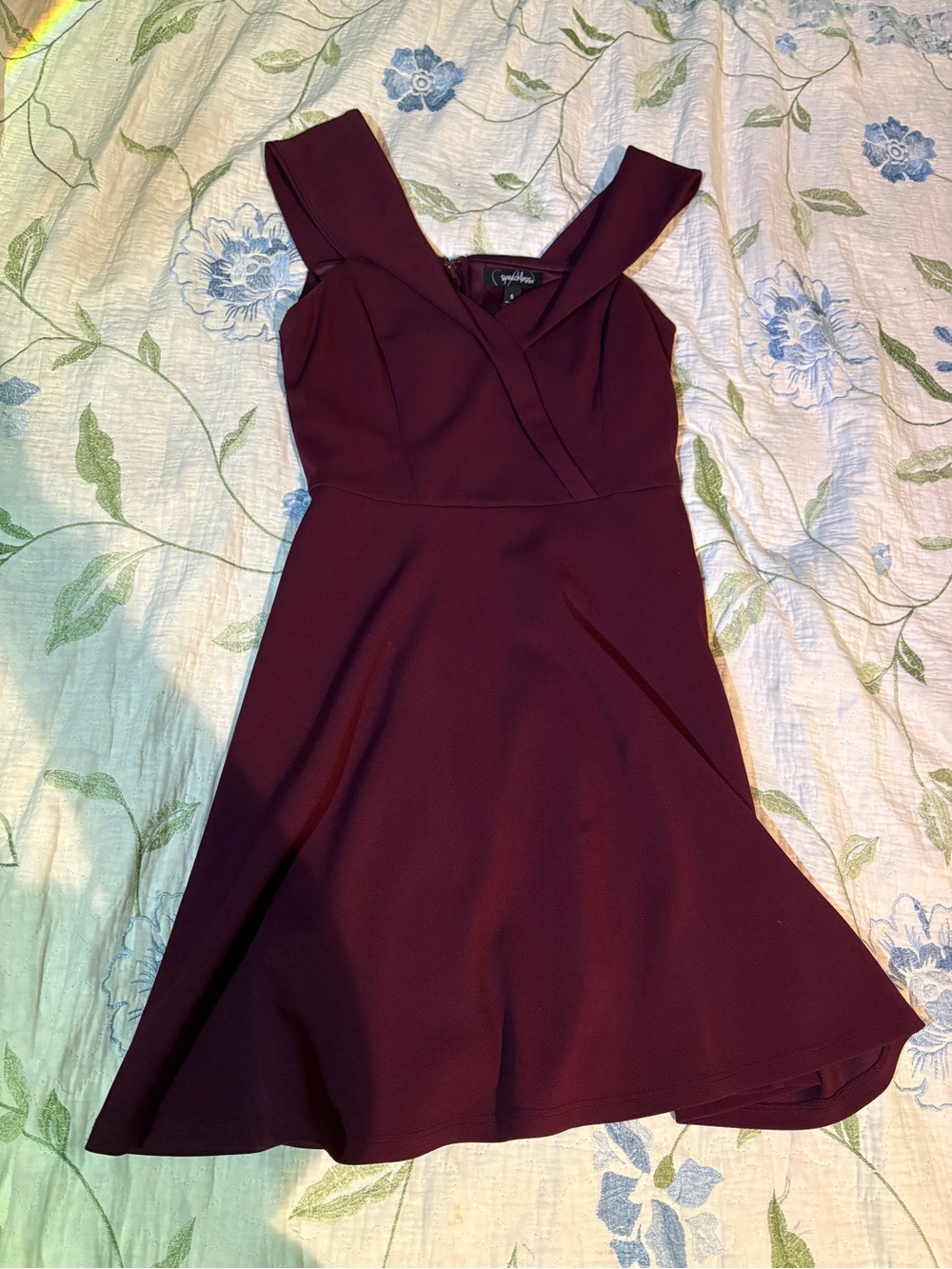 Speechless Burgundy Fit & Flare Mini Dress